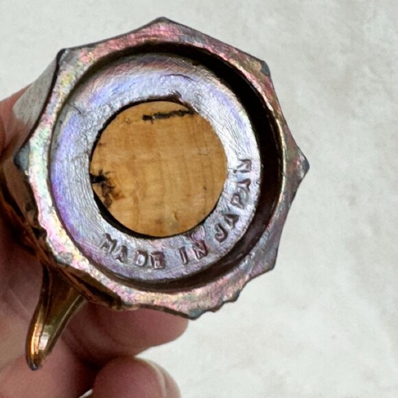 Vintage Totem Salt & Pepper 1.8" Shakers  Copper/Bronze Made in Japan - Picture 10 of 10